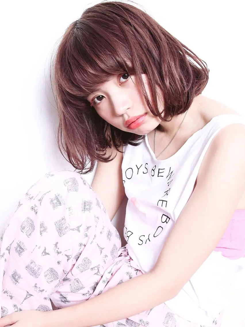 ショート ミディアム セミロング 嶋崎 留美のヘアスタイル