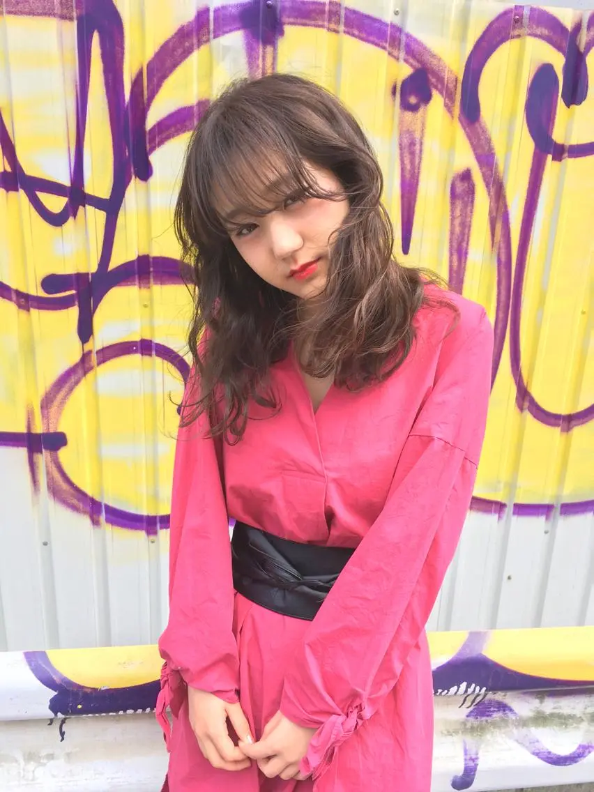 セミロング カラー ヘアアレンジ 柔らか垢抜けｶﾗｰと ｶｯﾄ🫧ASUKAのヘアスタイル