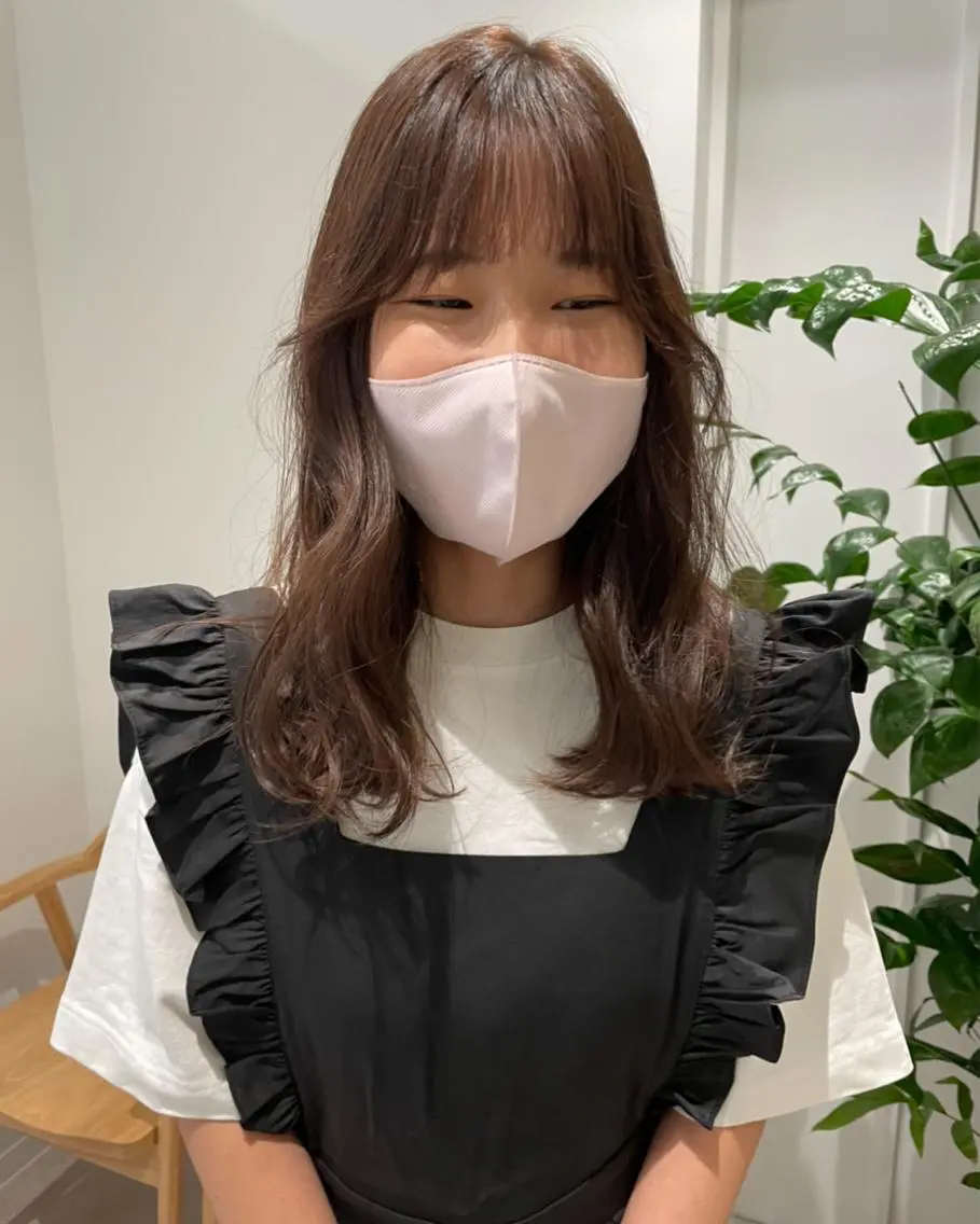 セミロング カラー ベージュカラー ブリーチ ブリーチなしカラー ベージュ🤎透明感 カラー🤎anriのヘアスタイル