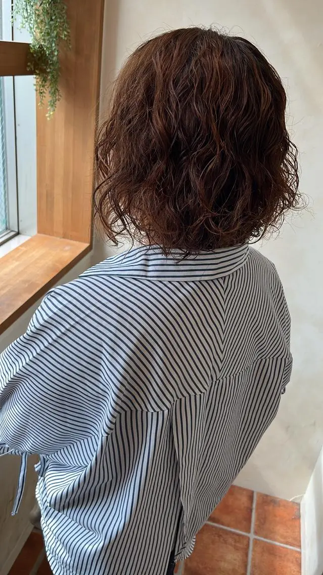 ミディアム パーマ ミディアムパーマ 縮毛矯正 田村 優歩のヘアスタイル