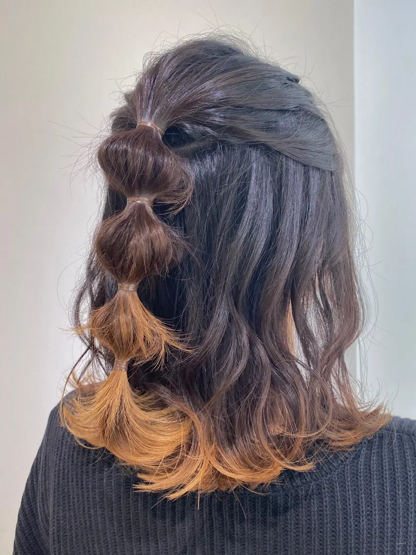 セミロング カラー ヘアアレンジ IVY villa Suzu.のヘアスタイル