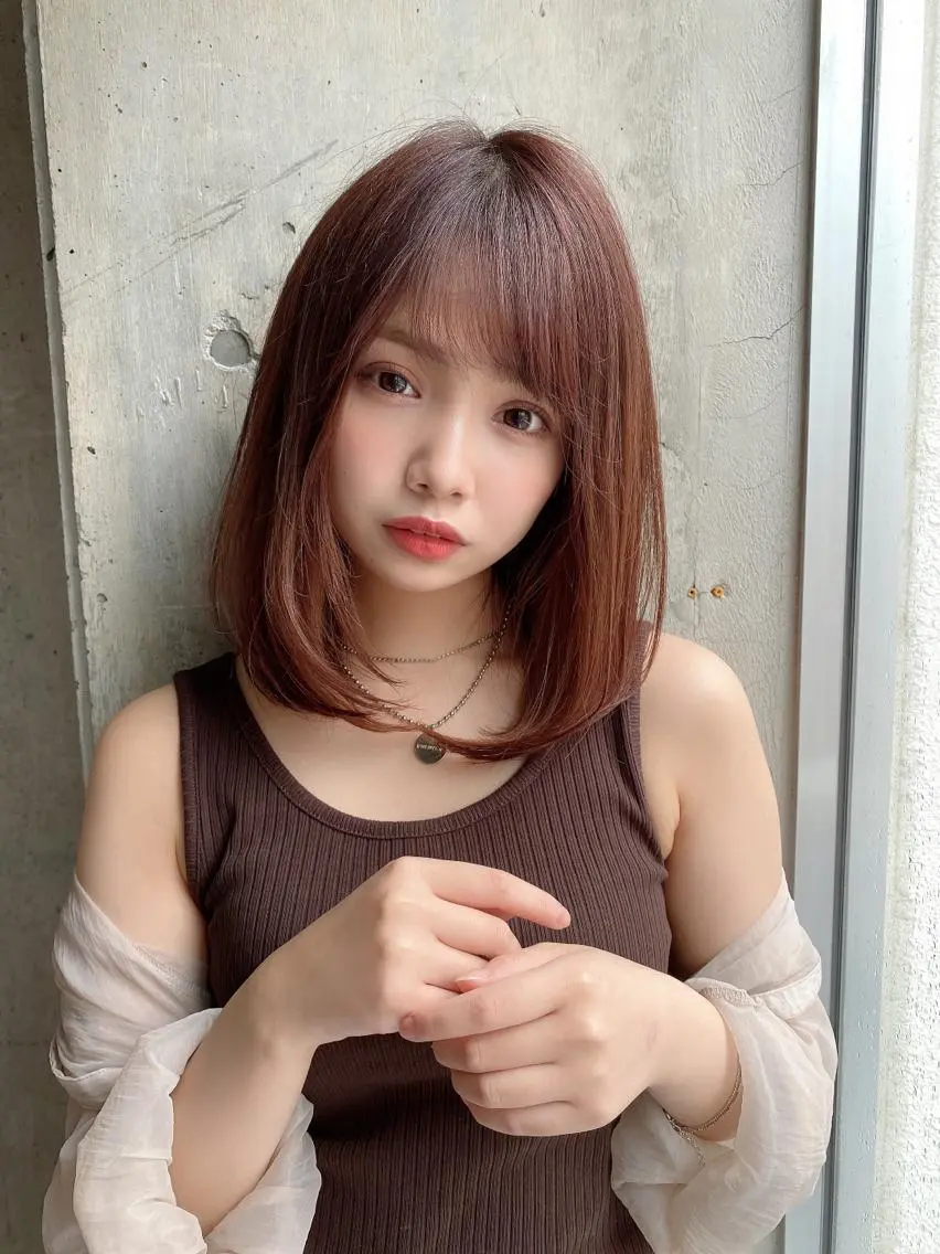 ミディアム カット ヘアカラー トリートメント 代表山口ひな 髪質改善のプロのヘアスタイル