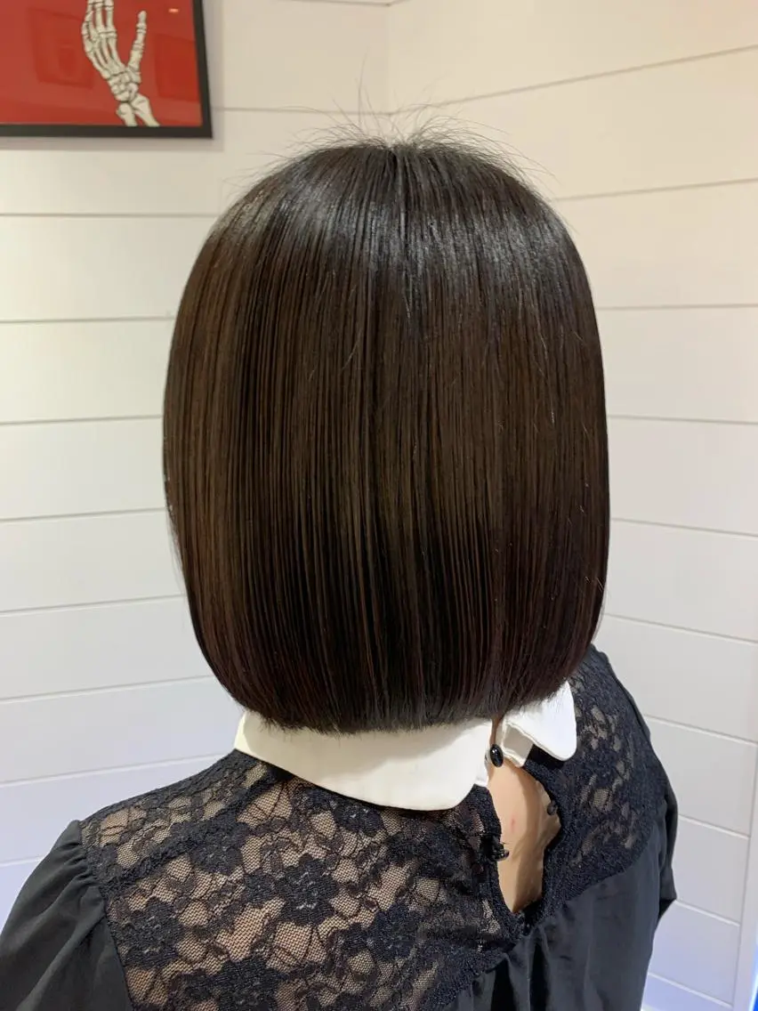 ショート 切りっぱなしボブ ボブ 🐝岡本 柚葉🐝のヘアスタイル