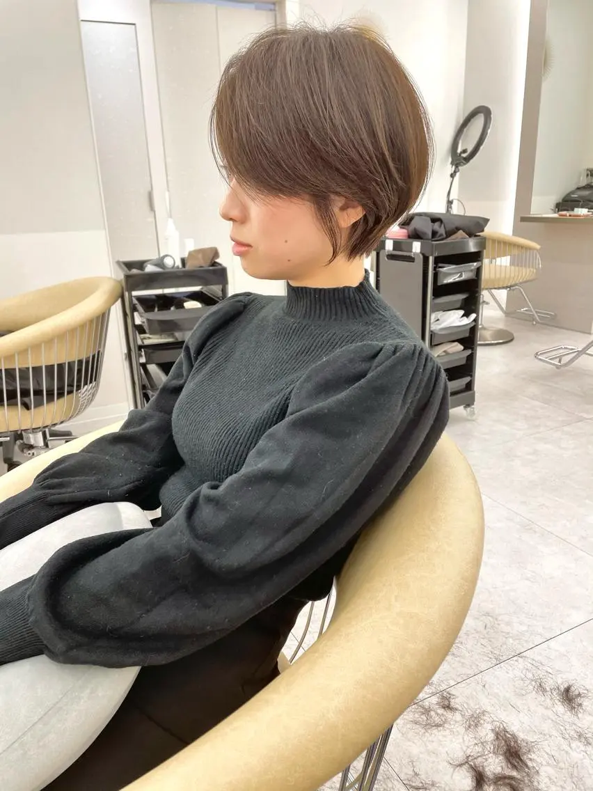 ショート カラー ショートボブ ショートレイヤー ハンサムショート 丸みショート ボブ カット ヘアカラー トリートメント ヘッドスパ 木原良 (キハラ リョウ)のヘアスタイル