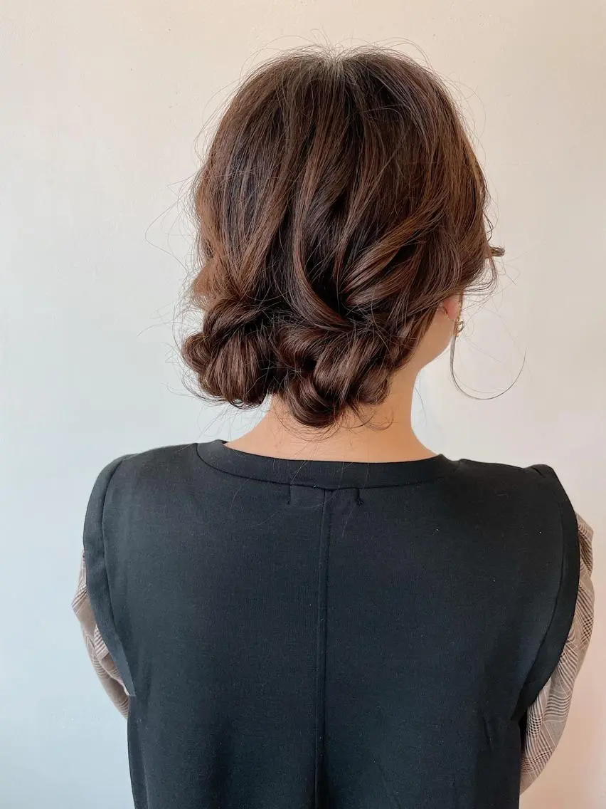 セミロング ヘアアレンジ 結婚式・ブライダル デート ヘアセット h a k u 大倉 卓人のヘアスタイル