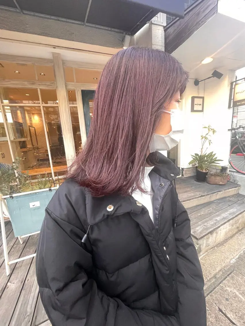 ミディアム カラー 🙃 透明感カラー/ボブのヘアスタイル