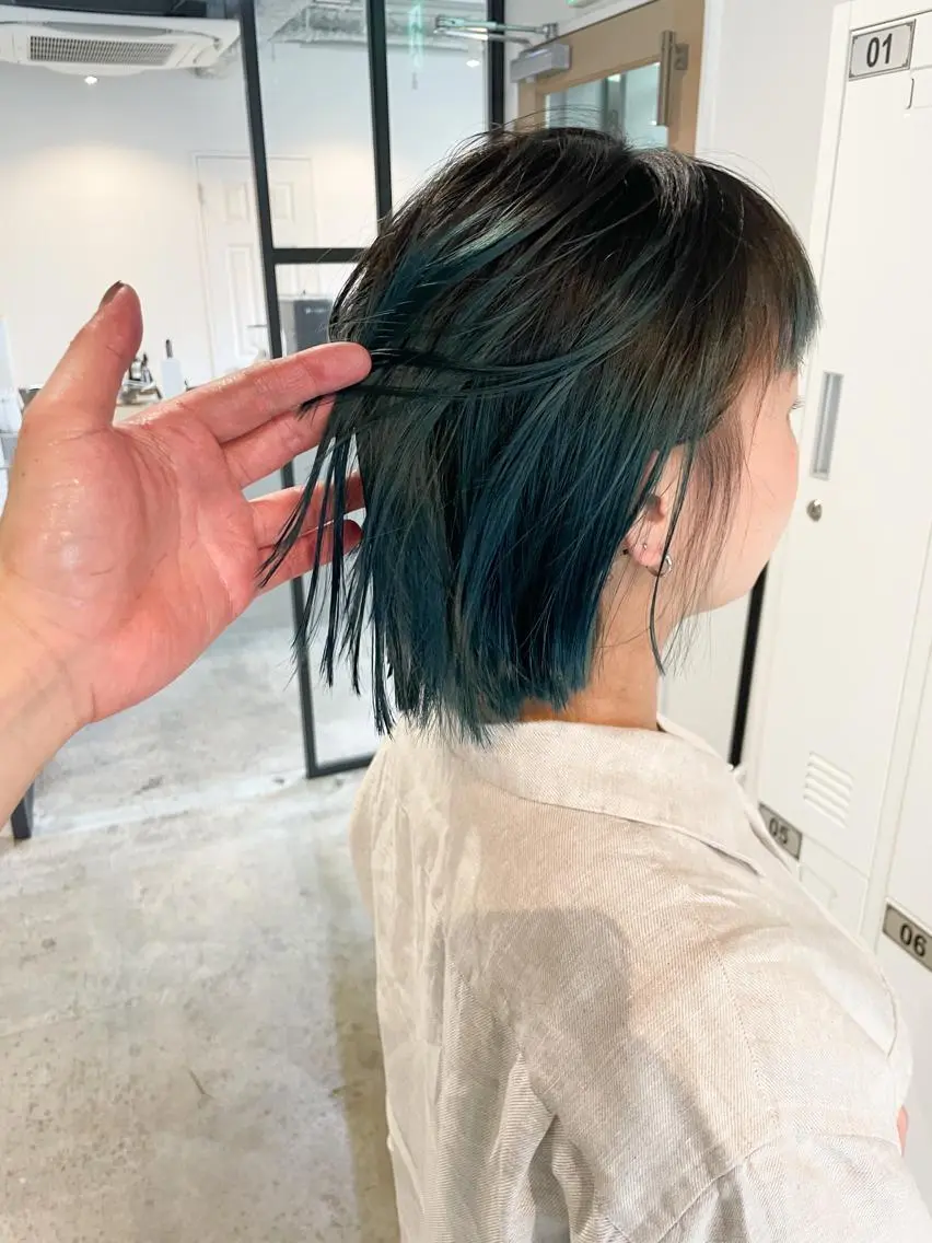 ミディアム カラー ブリーチ ボブ カット ヘアカラー Takuma Suzuki中目黒のヘアスタイル