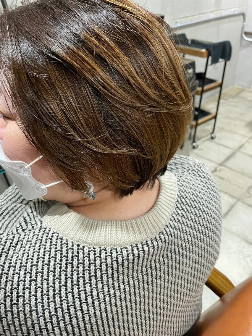 ショート カット ヘアカラー トリートメント ayane⭐️ボブ・ ショート・パーマのヘアスタイル