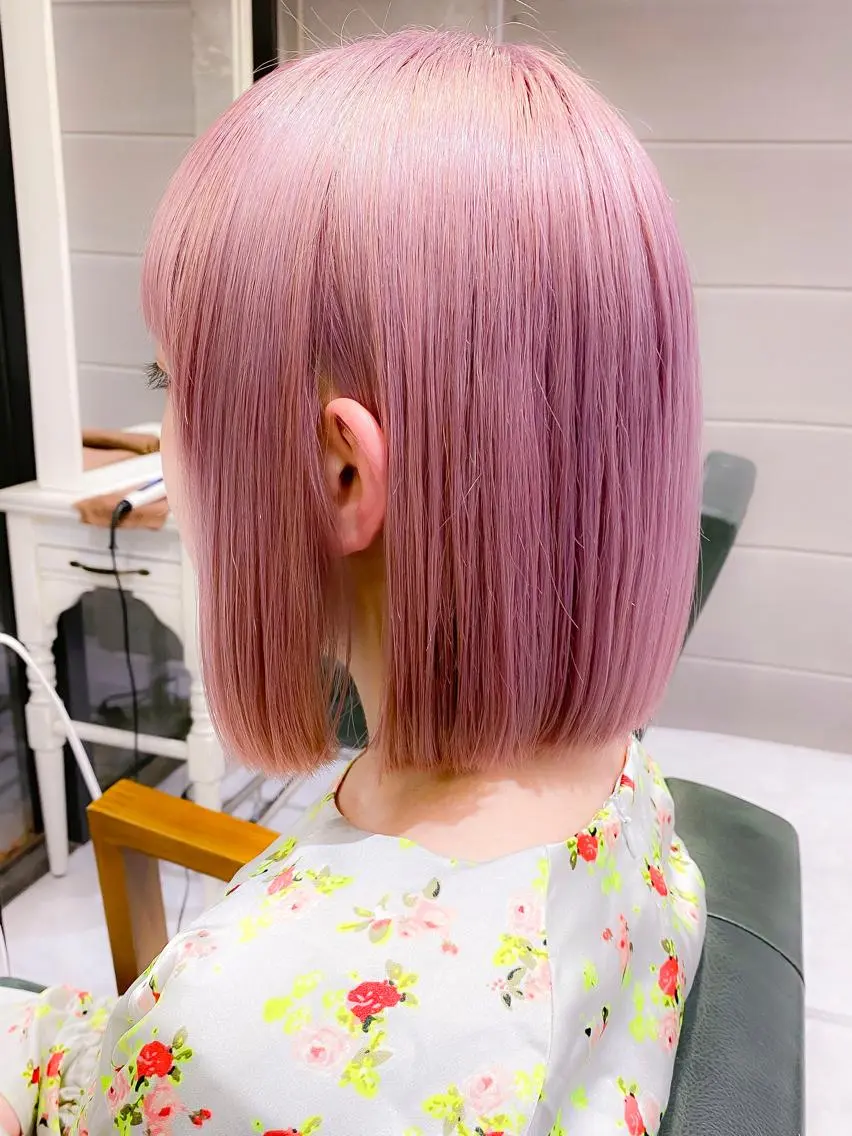 ショート カラー ヘアアレンジ ベージュカラー 透明感カラー ピンクカラー ピンクベージュ モテ髪透明感❤️ デイズヘアカラーのヘアスタイル