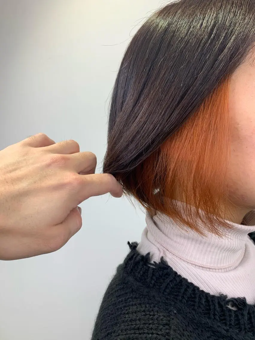 ショート カラー ブリーチ オレンジ 【美髪を叶える】中谷 彰宏（アキ)のヘアスタイル