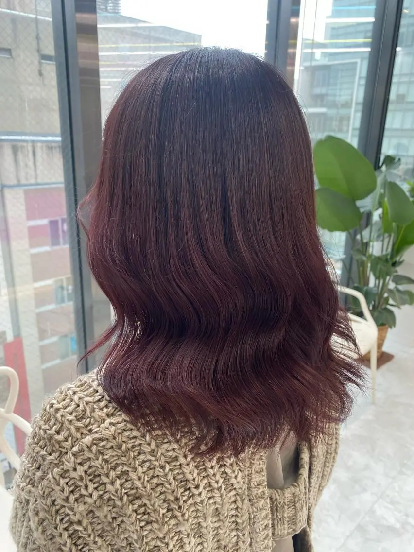 ミディアム カラー ヘアアレンジ ブリーチ ブリーチなしカラー クリスマス ヘアカラー ブリーチなしの達人 🌈KAITOのヘアスタイル