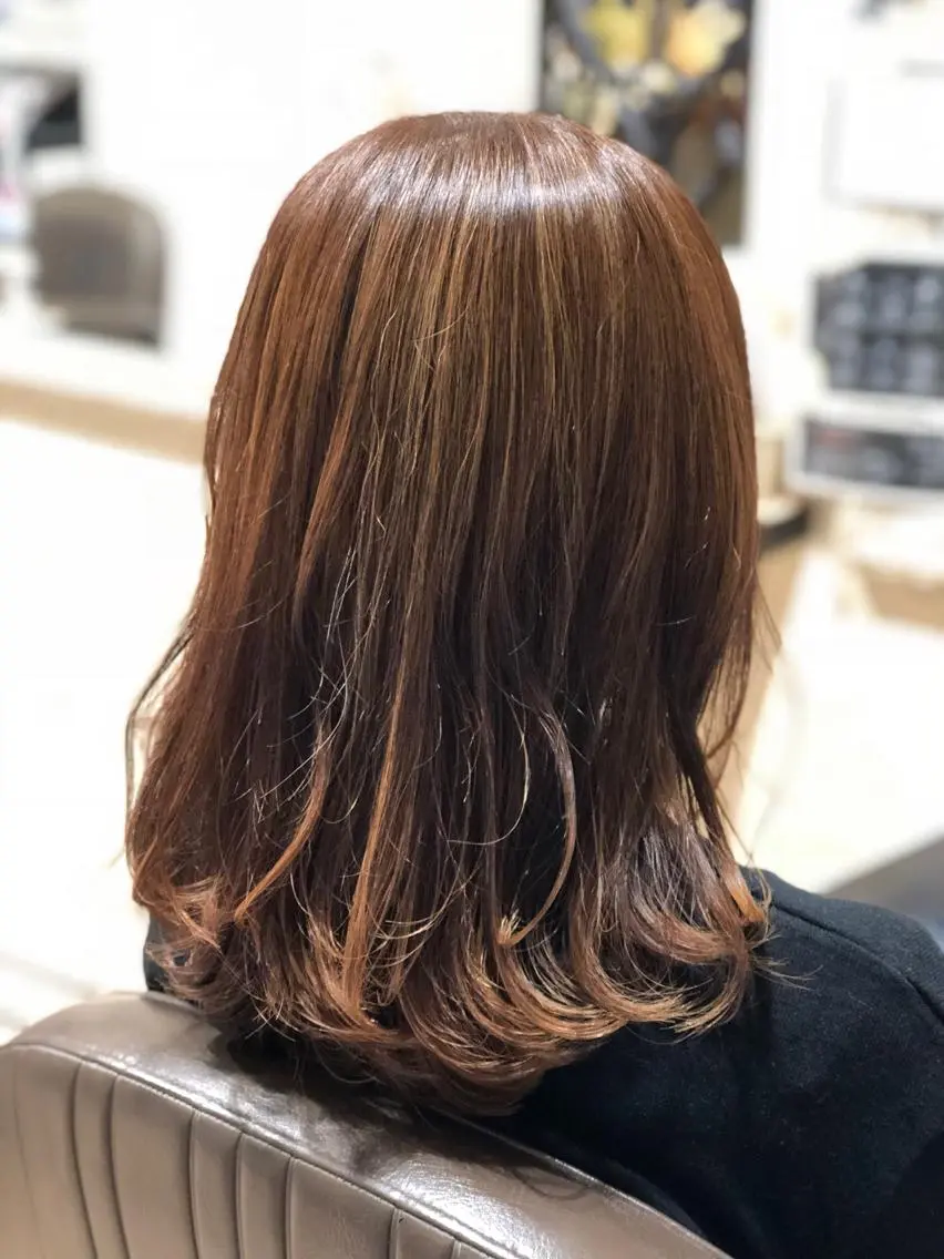 ミディアム カラー ハイライトカラー ハイライト 五十嵐ゆり 美髪カラー　武蔵小杉のヘアスタイル