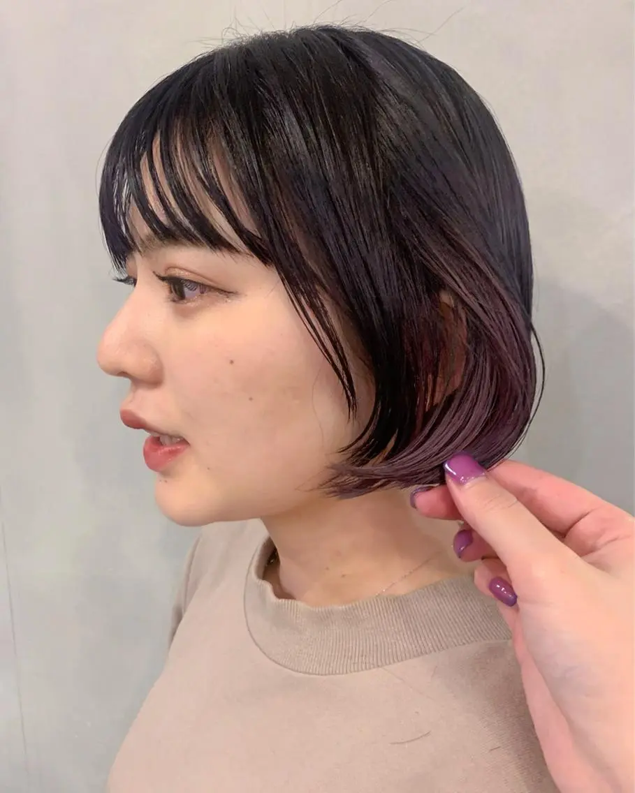 ショート カラー インナーカラー パープルカラー mir MIYUのヘアスタイル