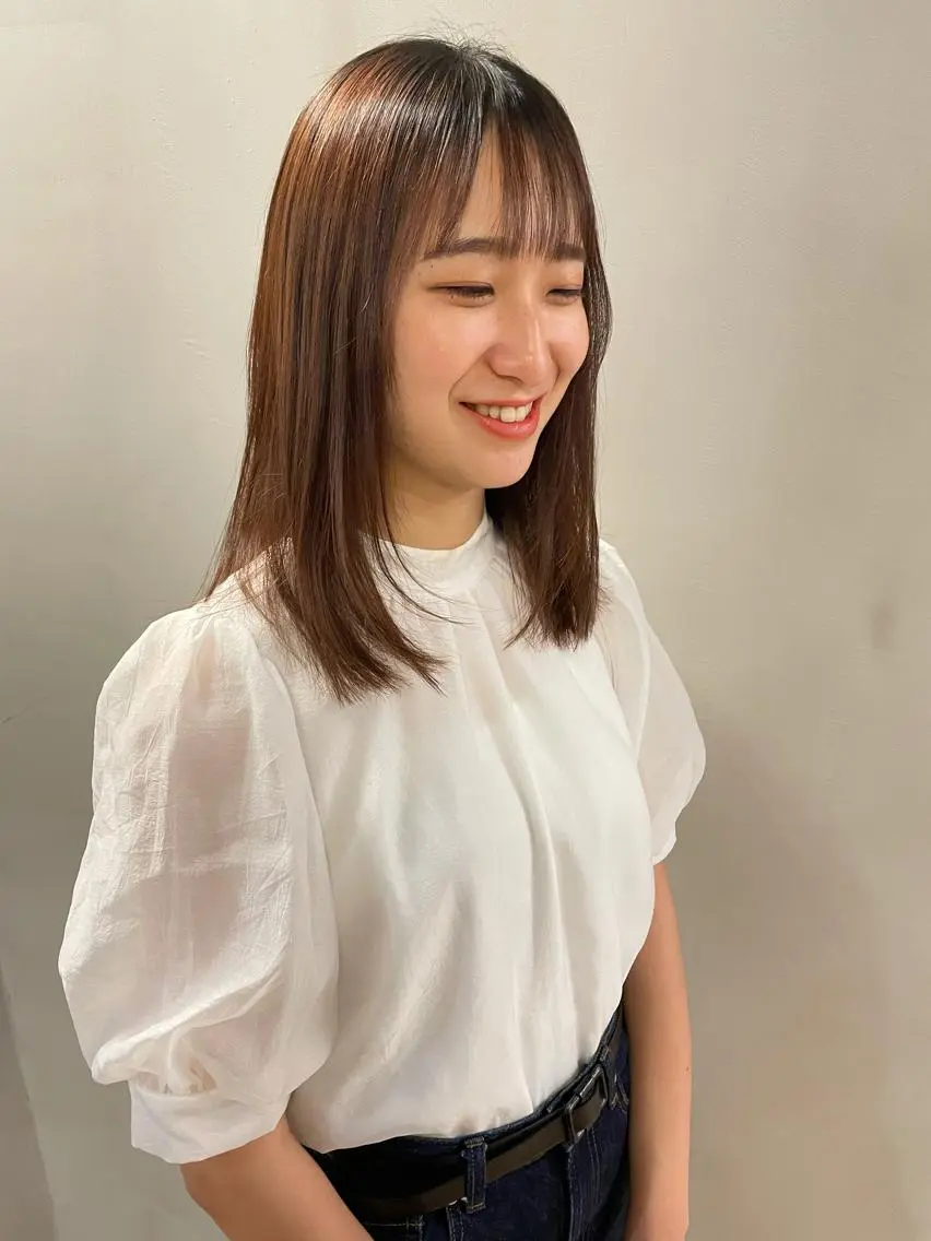 セミロング カラー パーマ ヘアアレンジ メンズ キッズ ネイル マツエク・マツパ ベージュカラー tatsumi/ボブ ウルフ/レイヤーのヘアスタイル
