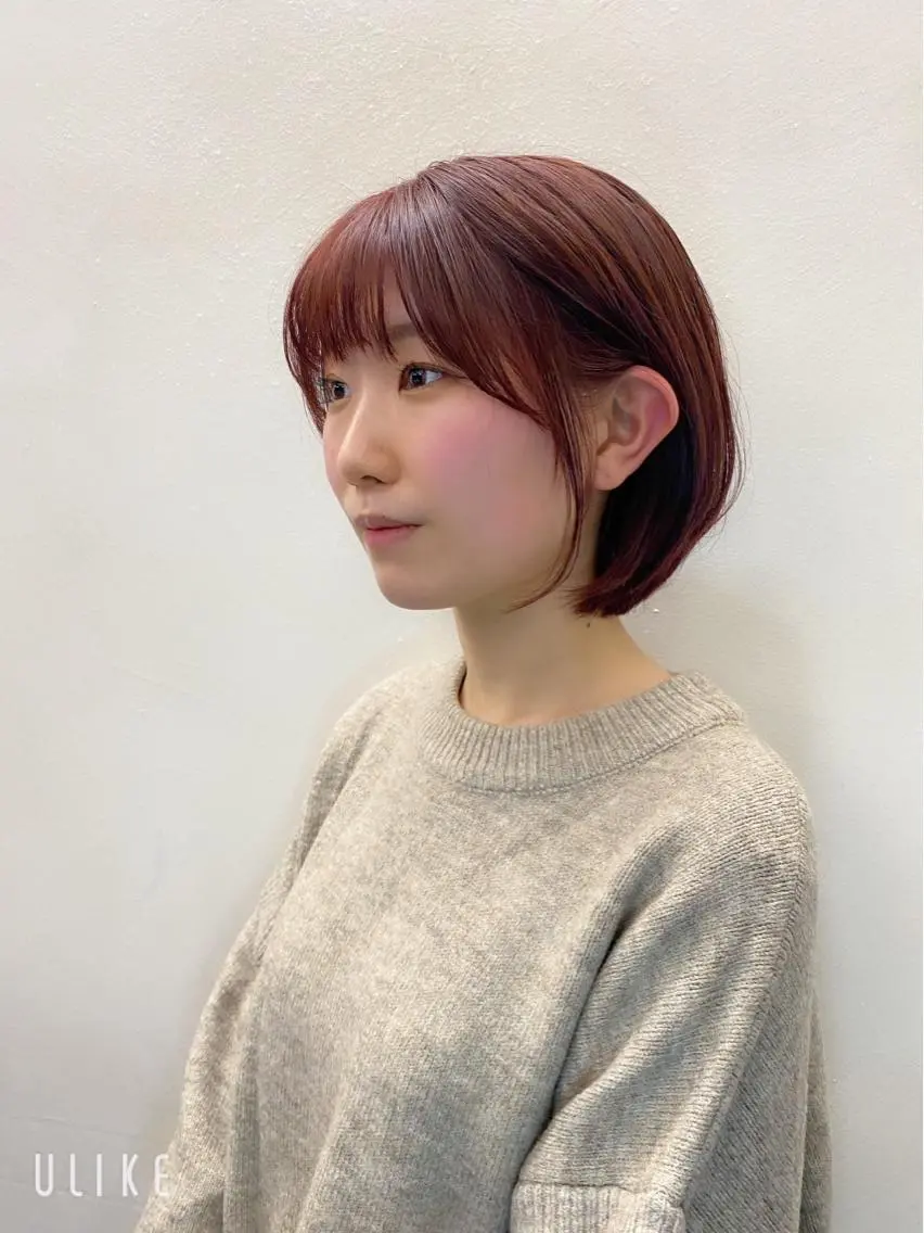 ショート カラー 似合わせレイヤー/ ケアパーマ/高倉のヘアスタイル