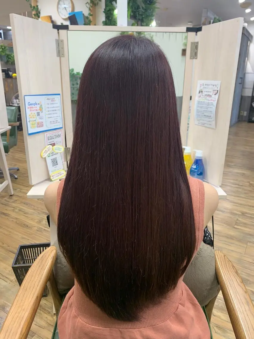 ロング パープルカラー 髪質改善 トリートメント 遠山 大智のヘアスタイル