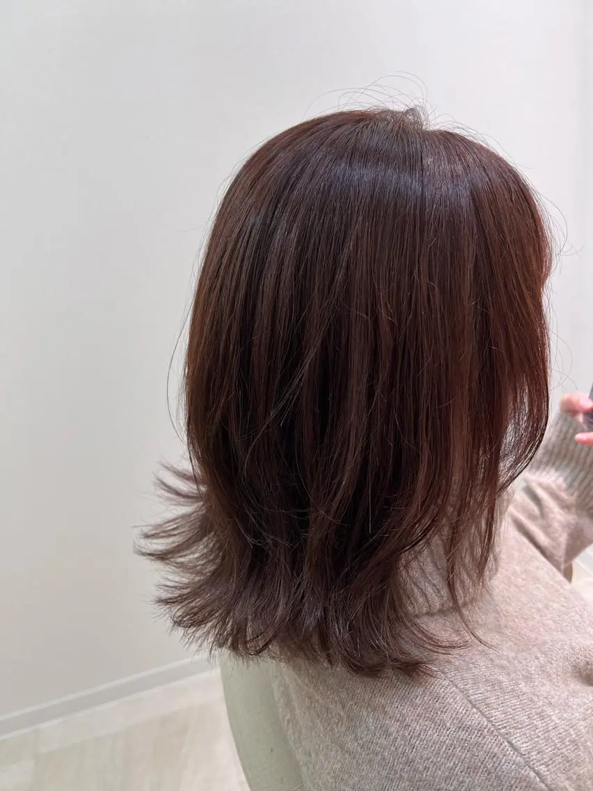 ミディアム カラー カット ヘアカラー トリートメント 暗髪/艶髪/Ono .のヘアスタイル