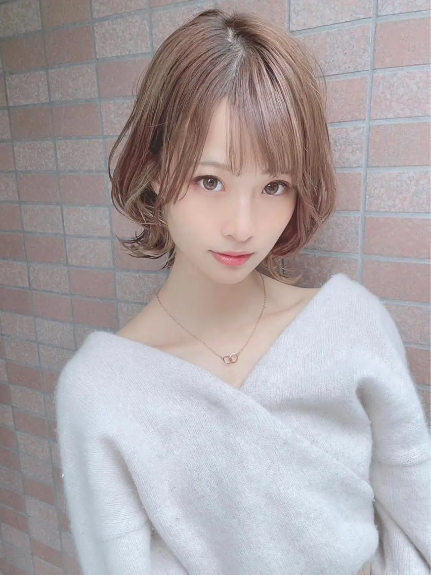 ミディアム カラー パーマ ヘアアレンジ 【公式】amble luxe池袋東口🩷のヘアスタイル