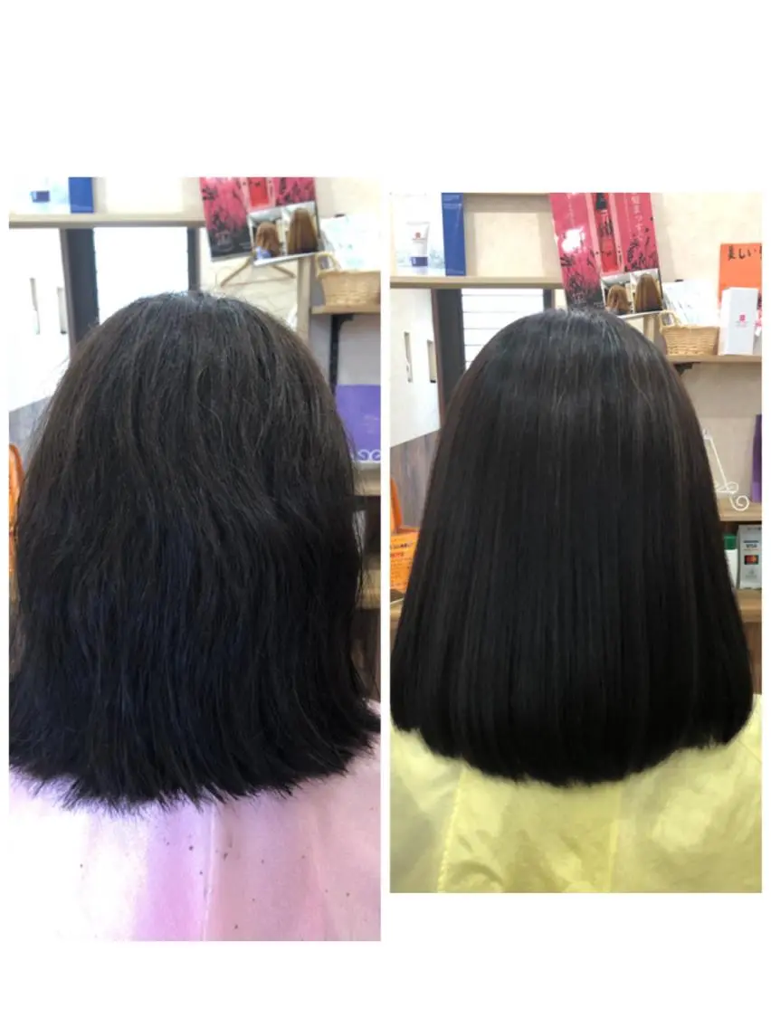 ロング パーマ ストレートパーマ 青木 恵のヘアスタイル