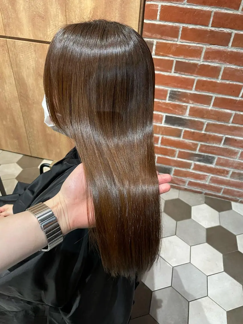 ロング カット 縮毛矯正 トリートメント 髪質改善、縮毛矯正 Core梅田茶屋町店のヘアスタイル