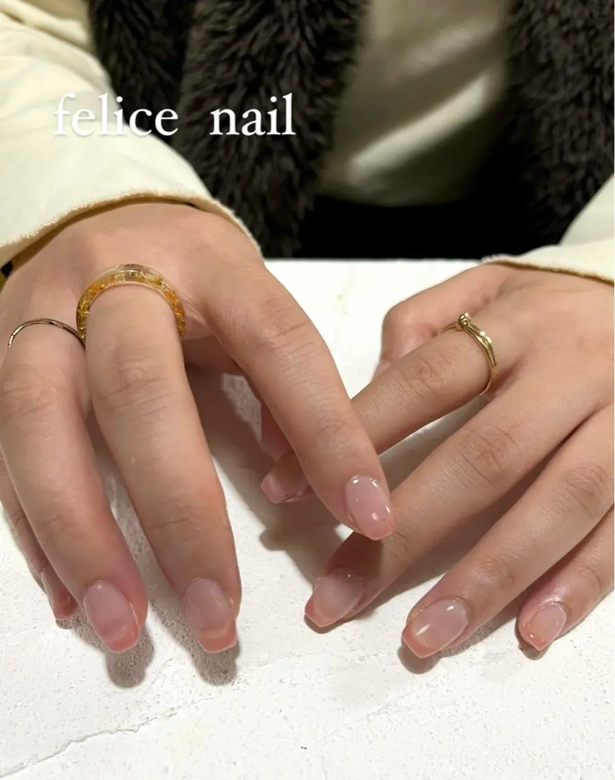 ネイル 桜ネイル フレンチネイル ニュアンスネイル オフィスネイル ピンク felice nailのネイルデザイン