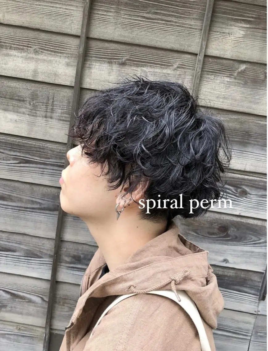 ショート パーマ メンズ カット パーマ コレットヘアー 田中アヤノのヘアスタイル