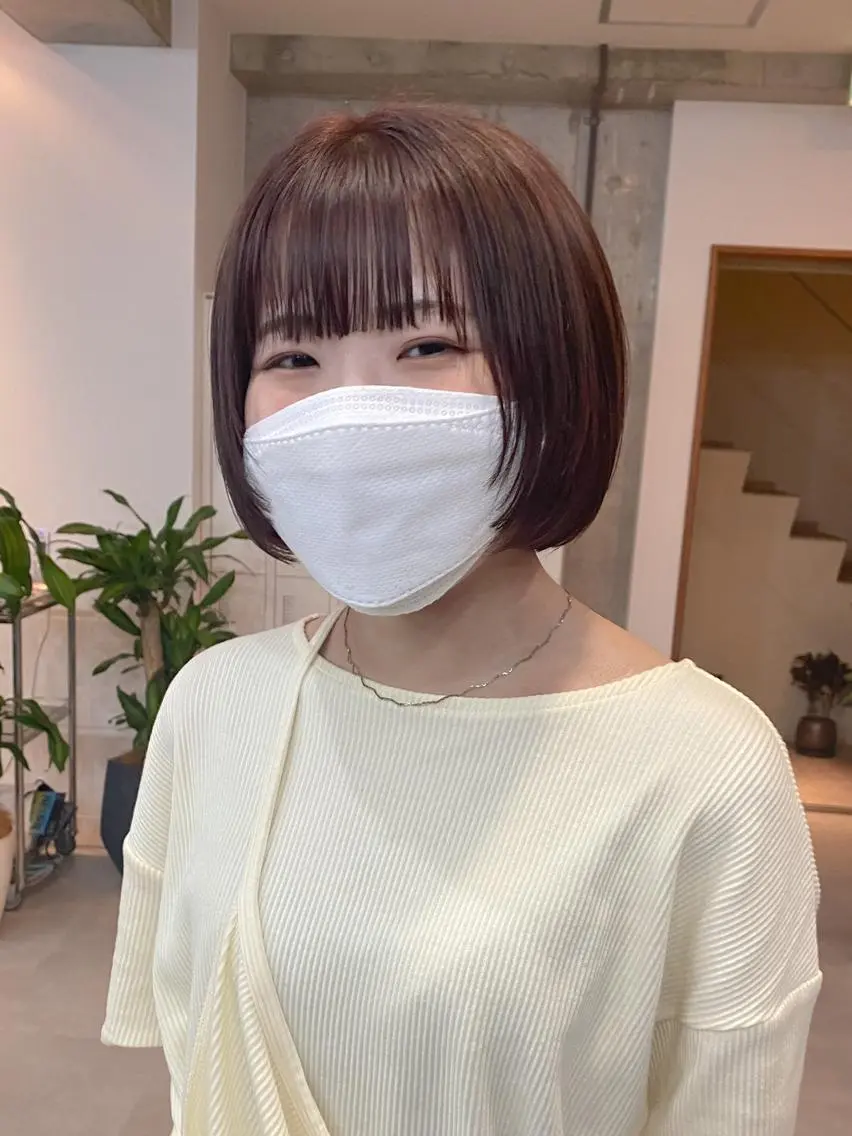 ショート カラー ヘアアレンジ 美髪矯正 韓国レイヤーのヘアスタイル
