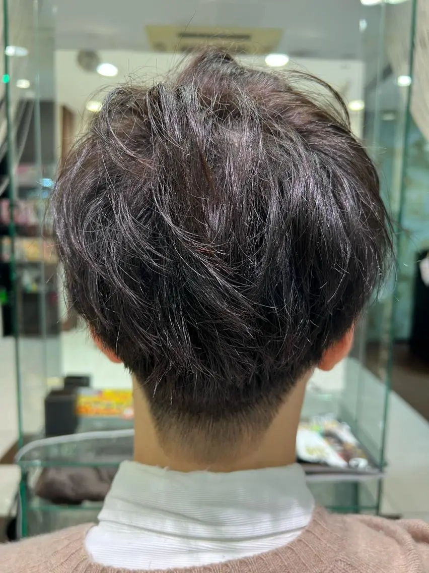 メンズ マッシュ 刈り上げ カット ヘアセット 古山 侑東 /メンズパーマのヘアスタイル