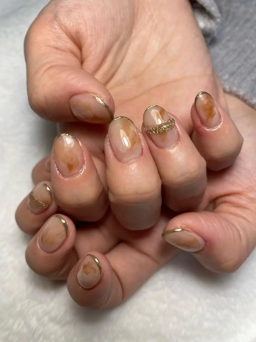 ネイル フレンチネイル ミラーネイル ハンドネイル kipinail 川﨑えりかのネイルデザイン