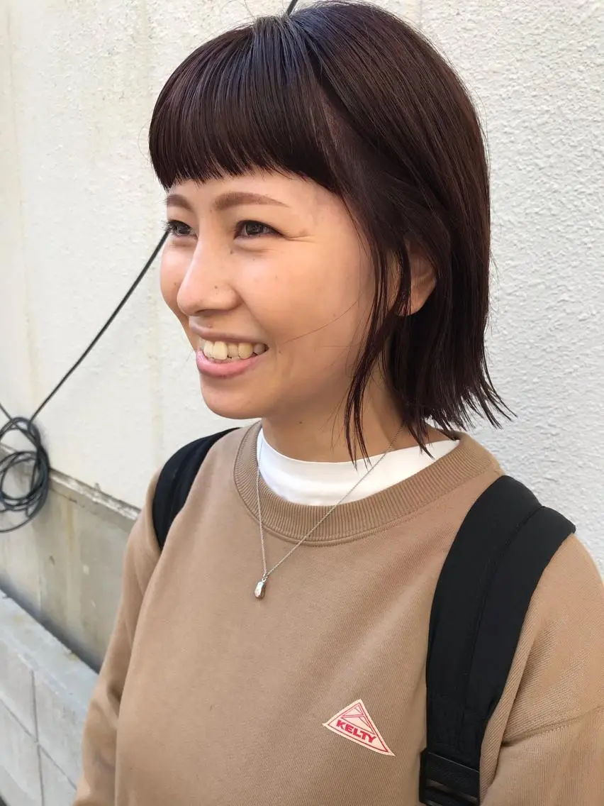 ミディアム カット ヘアカラー トリートメント ayane⭐️ボブ・ ショート・パーマのヘアスタイル