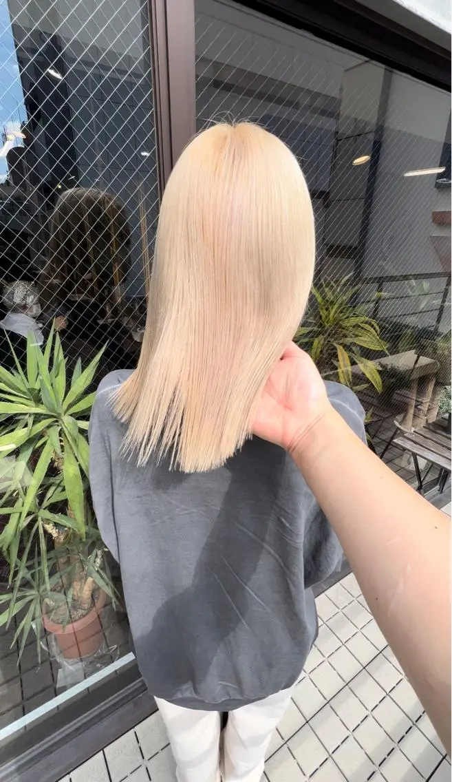 ミディアム カラー ベージュカラー ブリーチ ブロンド ケアブリーチ ハイトーンカラー ヘアカラー トリートメント 🧡色落ちまで2度 楽しめる🧡ヨシキのヘアスタイル