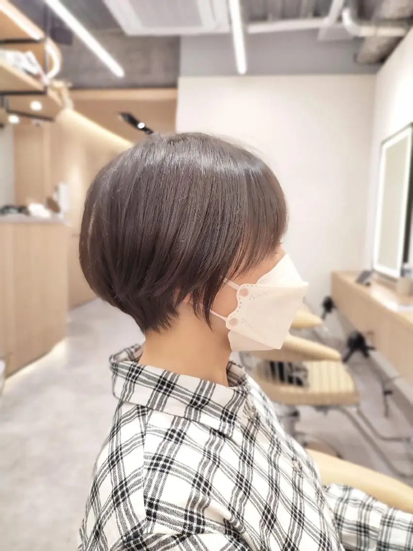 ショート 丸みショート ショートヘア 【似合わせ・レイヤー ・パーマ】海気のヘアスタイル