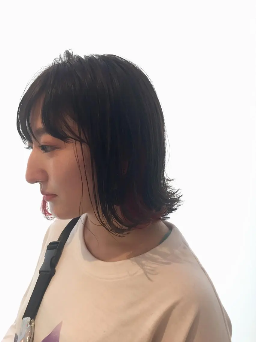 ショート 切りっぱなしボブ ボブ カット ヘアカラー トリートメント 所渉/韓国レイヤー /ウルフカットのヘアスタイル