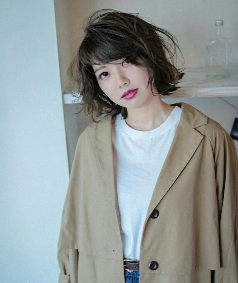 ショート カラー ヘアカラー トリートメント ボブウルフ/ボブ Satsuki【名駅のヘアスタイル