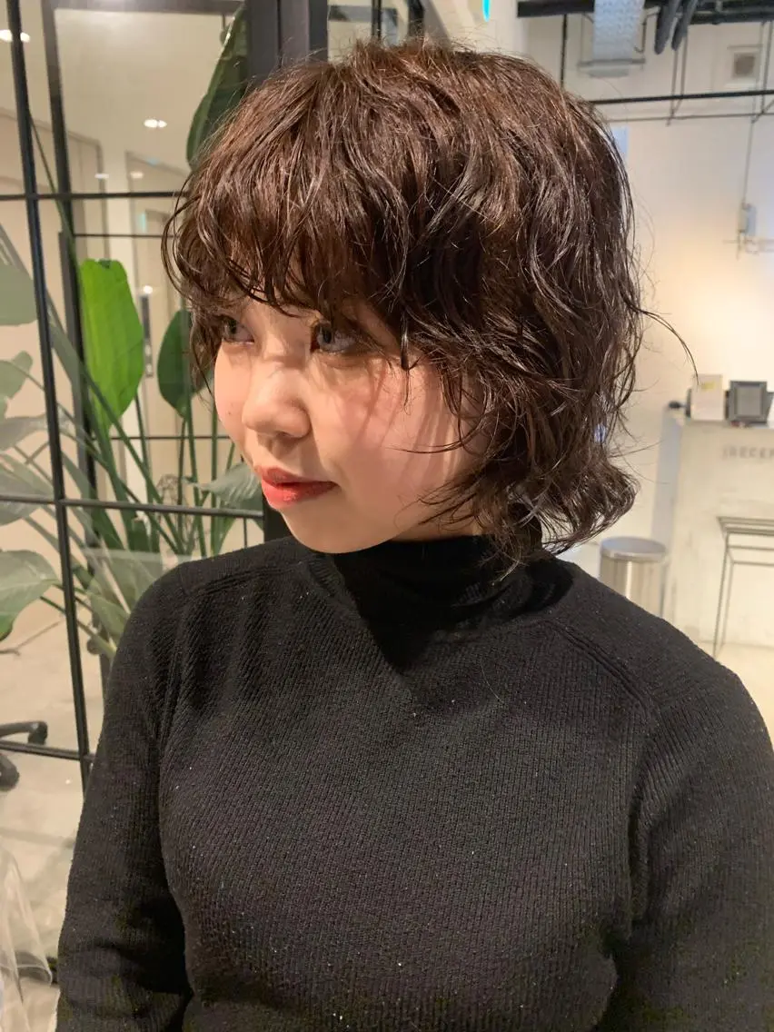 ミディアム パーマ ピンクベージュ/新潟 万代/高橋桃葉🍑のヘアスタイル