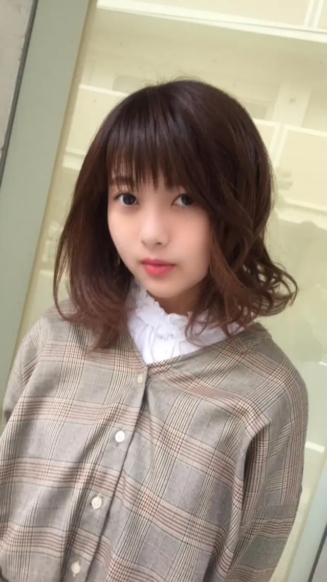 ミディアム カラー パーマ ヘアアレンジ 美艶ボブ イシイのヘアスタイル