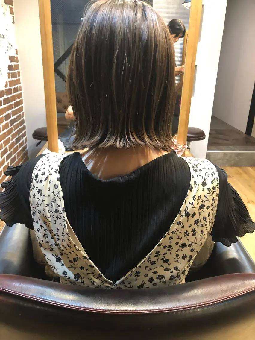 ショート 切りっぱなしボブ ボブ 外国人風カラー ハイライト レイヤーカット ショート職人 美容師【KENTA】のヘアスタイル