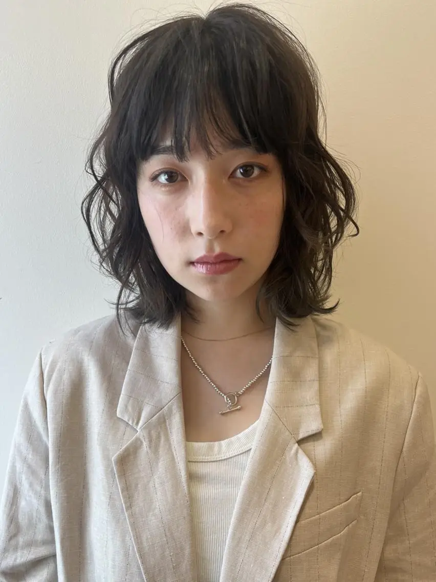 カラー ミディアム カット ヘアカラー ボブ🍊暖色カラー 浅草【Bob美容師】のヘアスタイル