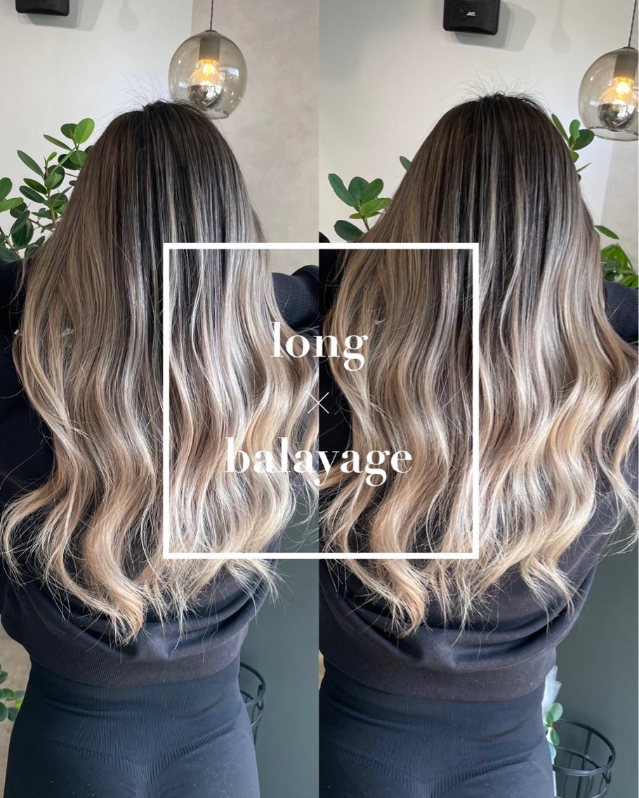 ロング ヘアカラー 岸川 恭子のヘアスタイル