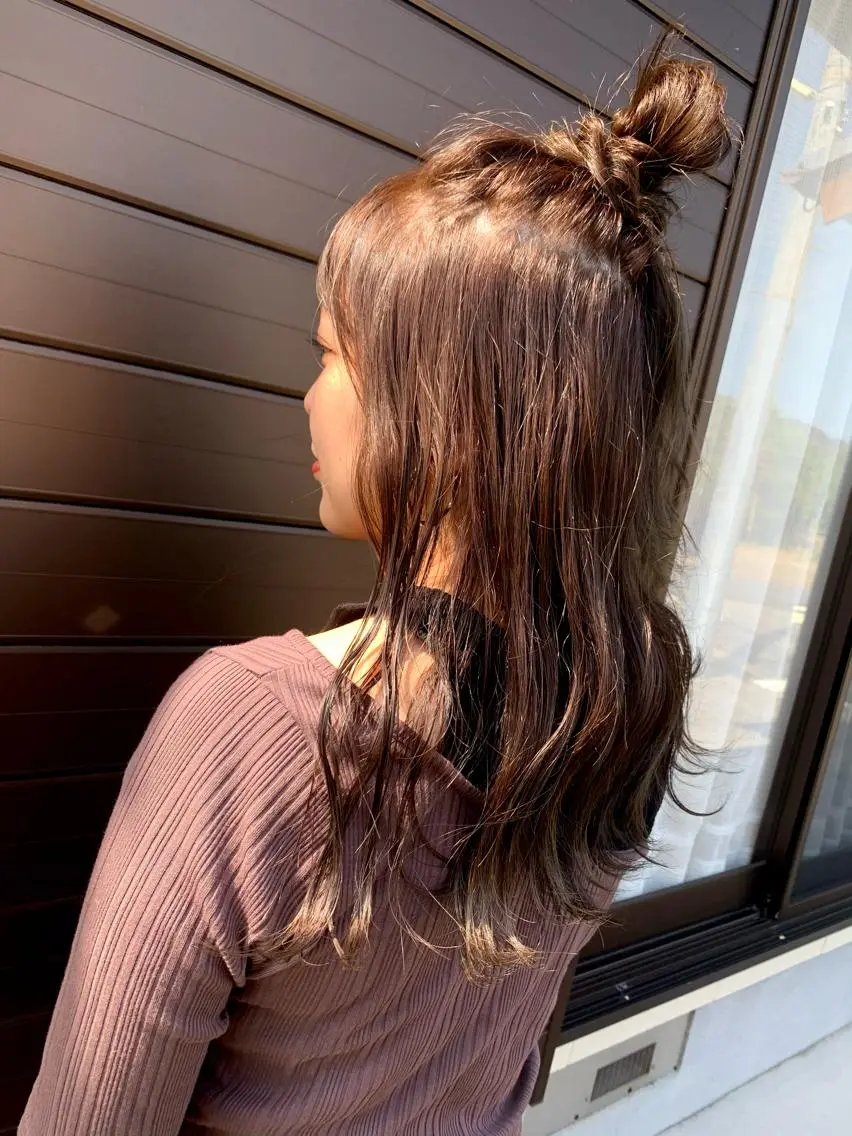 セミロング ヘアアレンジ 渡部 恭子のヘアスタイル
