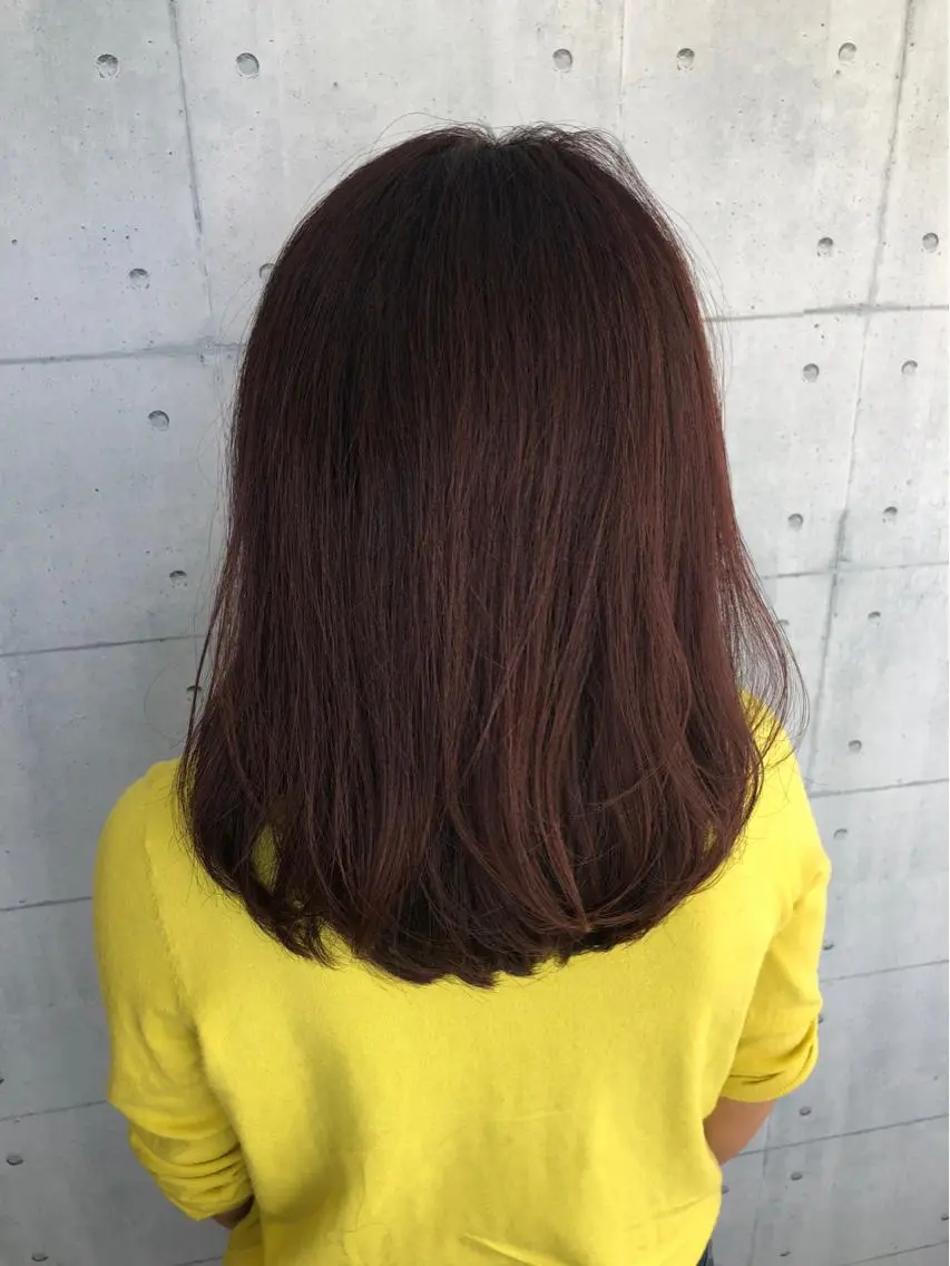 ロング カラー ピンクカラー バイオレットカラー カット ヘアカラー トリートメント 金沢 広美のヘアスタイル