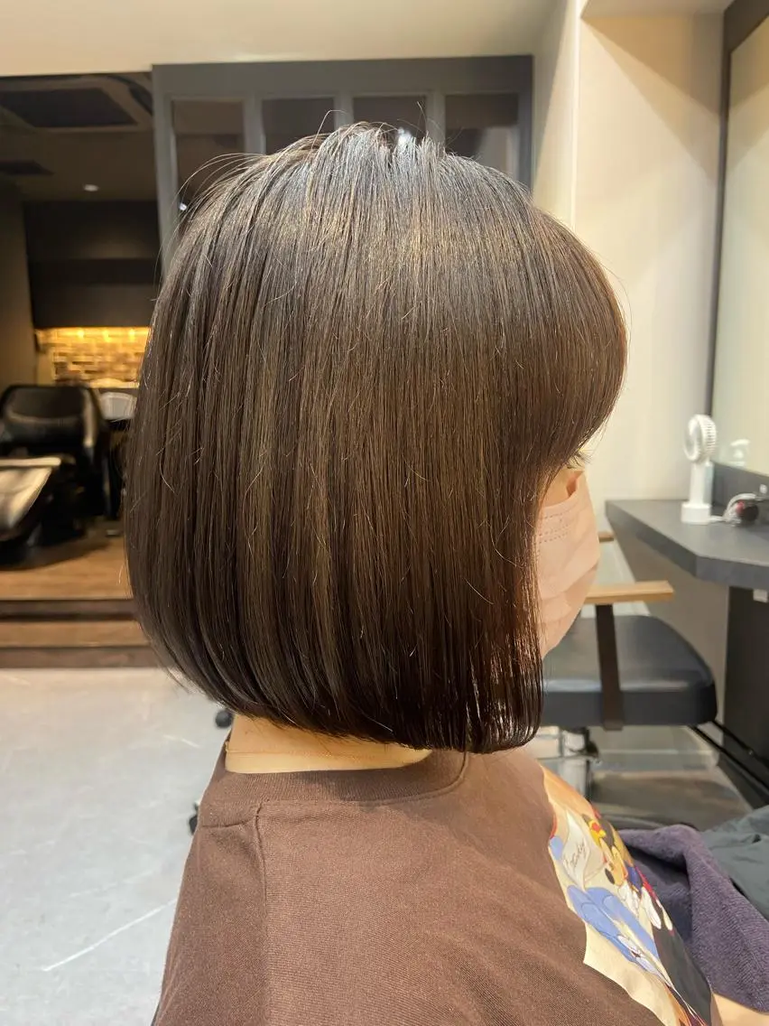 ショート カラー 前下がりボブ ボブ 髪質改善 永田零亜のヘアスタイル