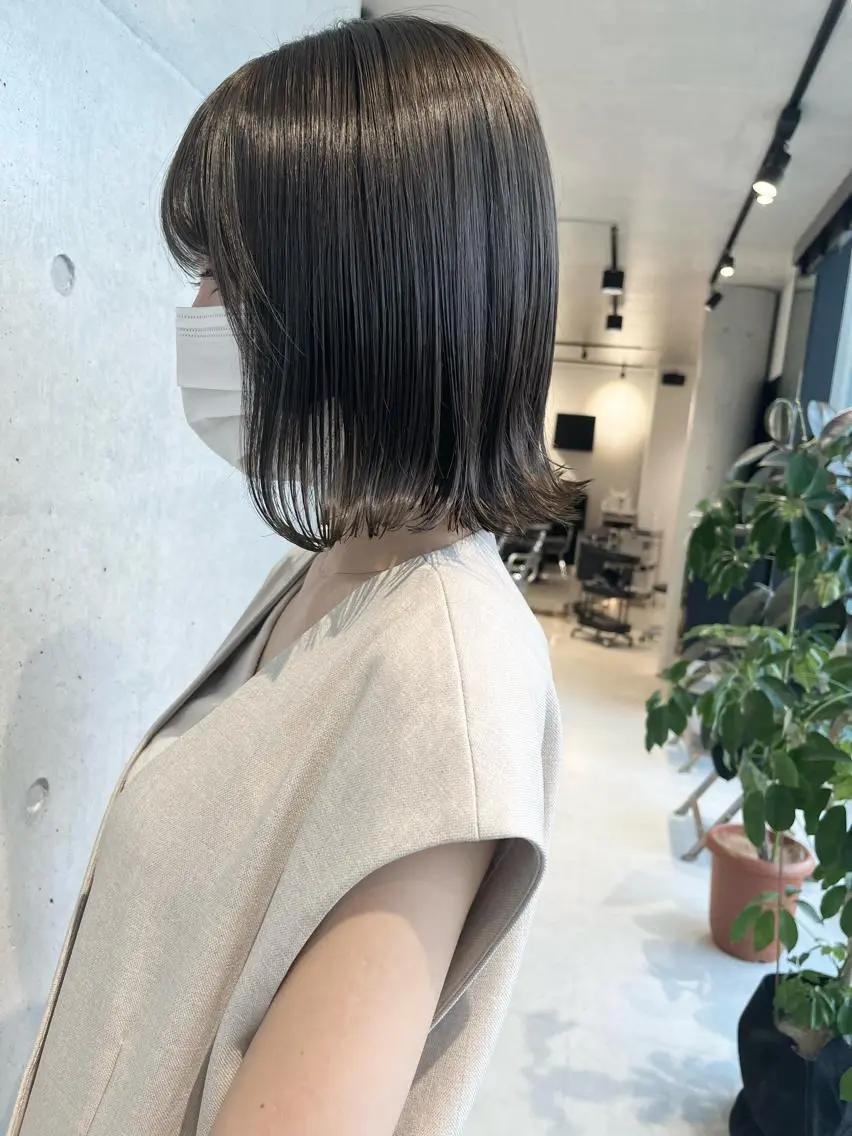 ミディアム カラー 透明感カラー✂︎ /縮毛矯正/YUKAのヘアスタイル