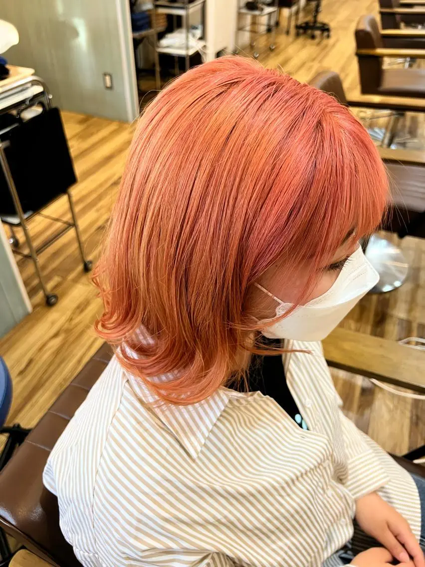 ミディアム カラー ピンクカラー 🐰ハイトーンカラー 畠山　渡🐰のヘアスタイル
