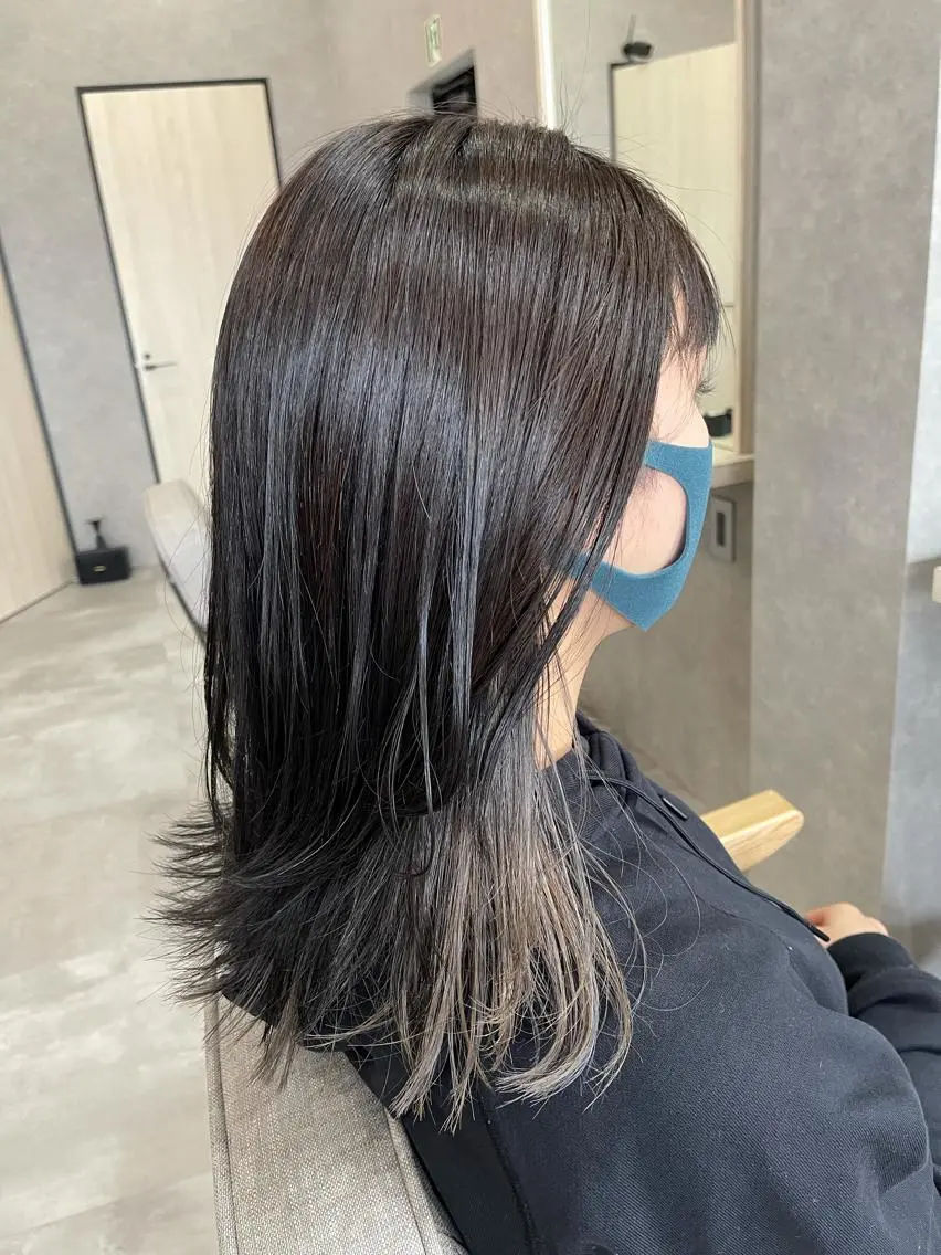 ミディアム カラー カット ヘアカラー トリートメント 一ノ瀬 暁のヘアスタイル