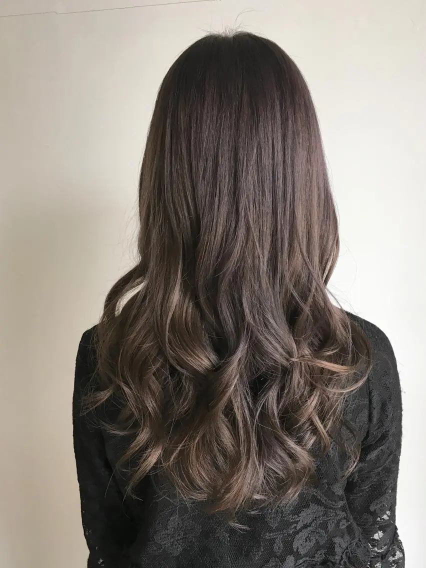 ロング カラー アッシュ バイオレットカラー バイオレットアッシュ ヘアカラー トリートメント ヘアセット yoshi ☆のヘアスタイル