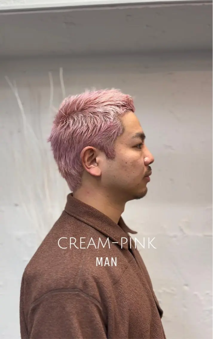 ショート カラー メンズ ピンクカラー 松村 翔のヘアスタイル