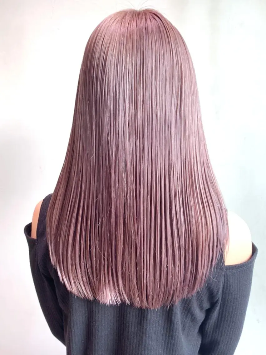 セミロング カラー パーマ ヘアアレンジ ベージュカラー ピンクカラー ピンクベージュ ITbyALBUM 浦和店のヘアスタイル
