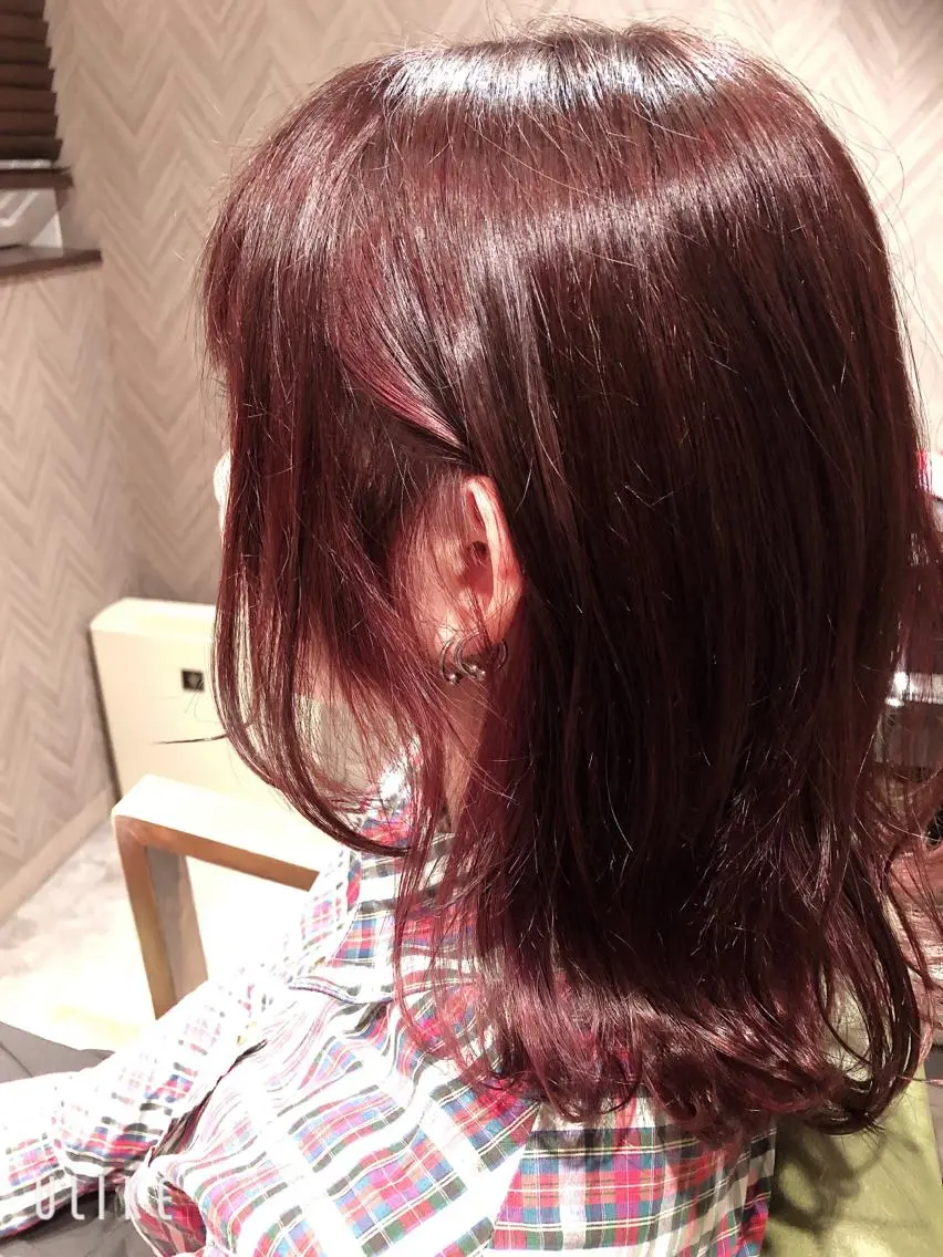 ミディアム カラー ピンクカラー 白戸 優樹のヘアスタイル