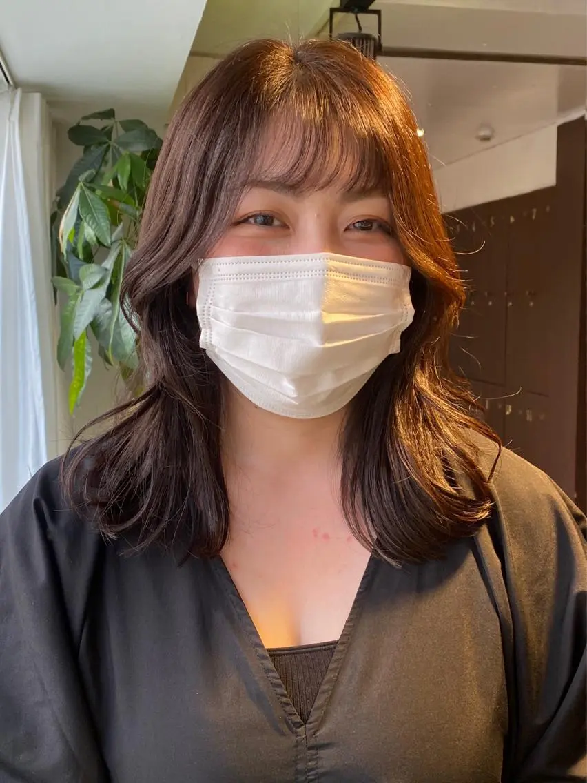 セミロング カラー ヘアアレンジ ブラウンカラー ナチュラルブラウン くびれヘア 韓国風ヘア カット ヘアカラー トリートメント レイヤーカット×髪質 改善🇰🇷シオリのヘアスタイル